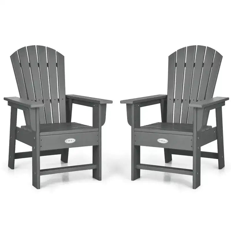 Costway Set of 2 Kids Patio Adirondack Chair Armchair Weather Resistance Outdoor Chair