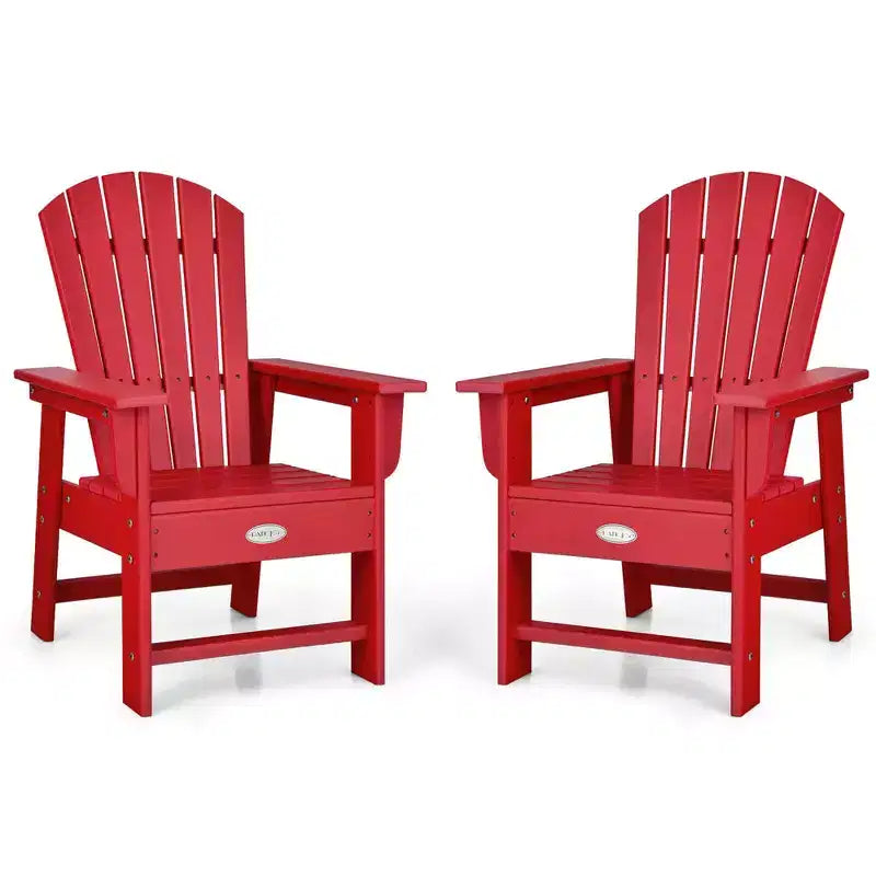 Costway Set of 2 Kids Patio Adirondack Chair Armchair Weather Resistance Outdoor Chair