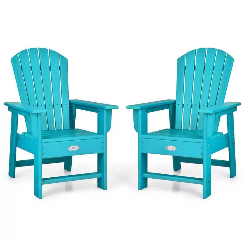 Costway Set of 2 Kids Patio Adirondack Chair Armchair Weather Resistance Outdoor Chair