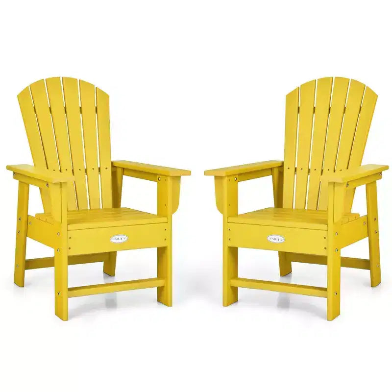 Costway Set of 2 Kids Patio Adirondack Chair Armchair Weather Resistance Outdoor Chair