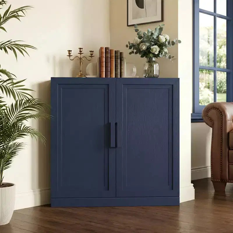 Dovelina Corner Cabinet with Adjustable Shelves Sideboard Buffet Wine Cabinet Kitchen and Dining Cabinet with Wood Doors - 31H x 31W, 36H x 31W
