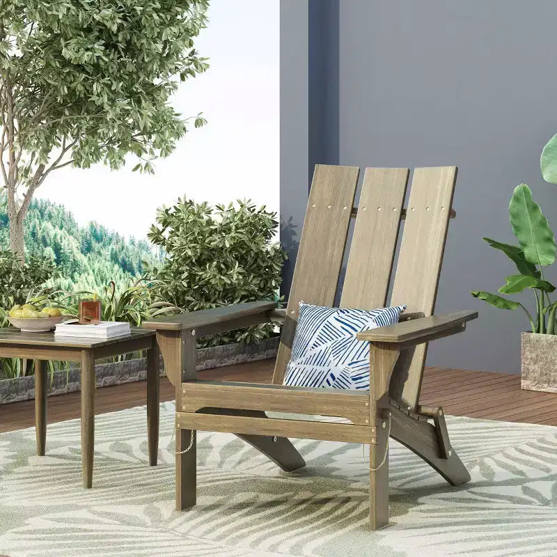 Zuma Outdoor Acacia Wood Foldable Adirondack Chair - Christopher Knight Home