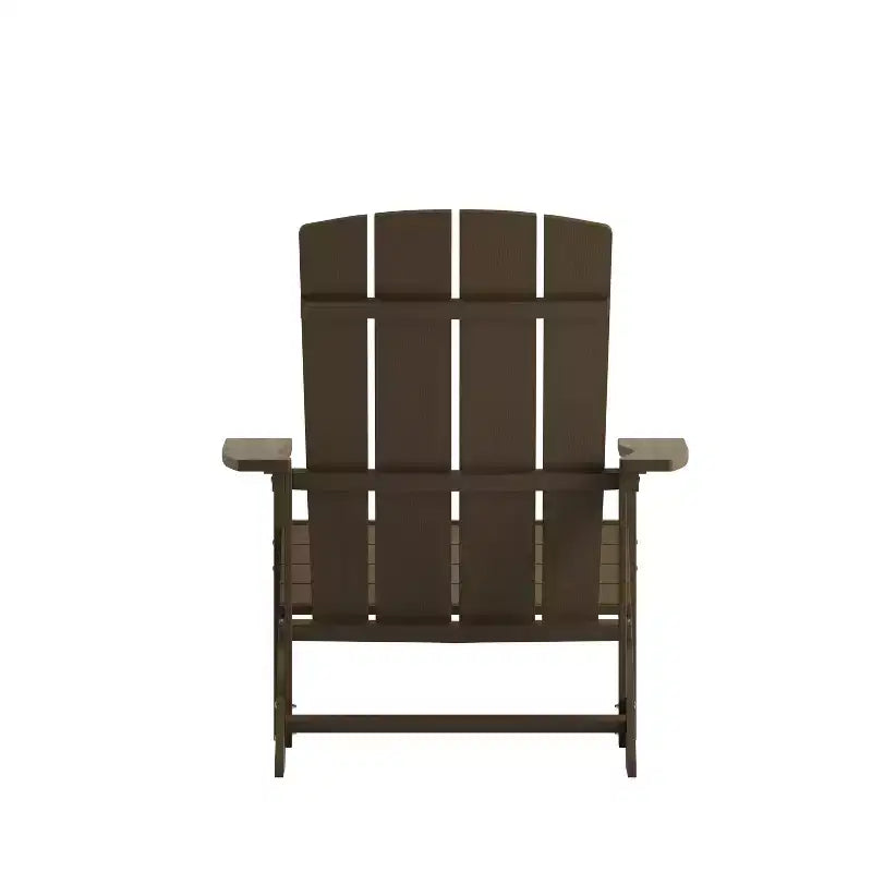 Emma and Oliver 2 Pack Outdoor All-Weather Poly Resin Wood Adirondack Chairs