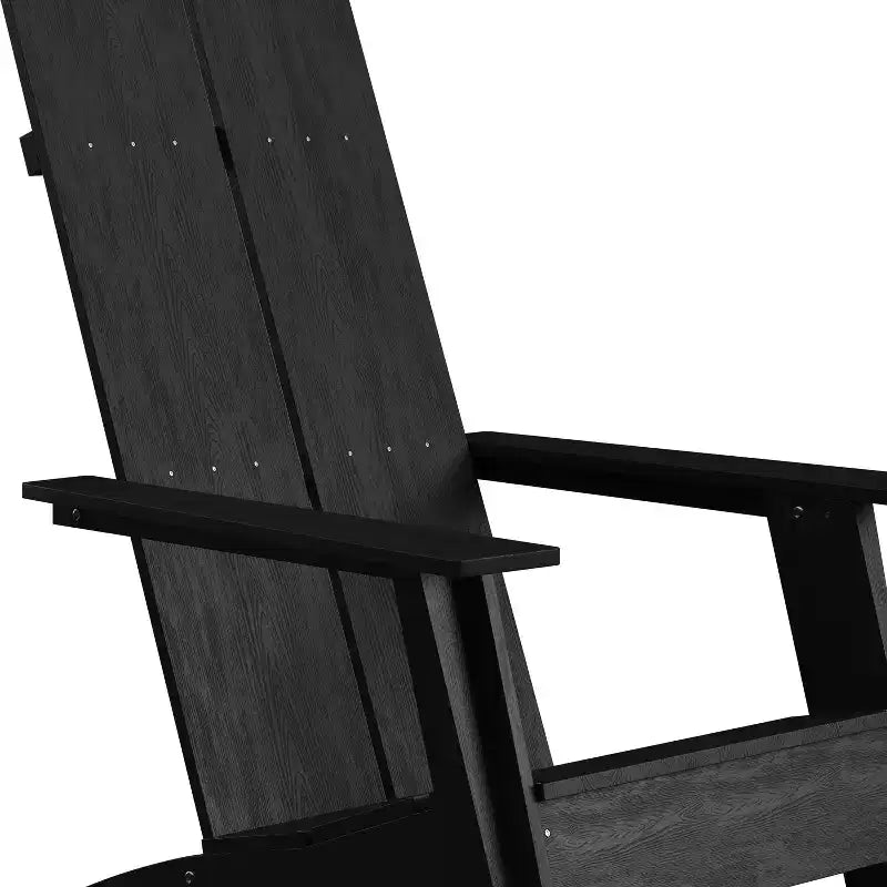 Emma and Oliver Set of 4 Modern Dual Slat Back Indoor/Outdoor Adirondack Style Chairs