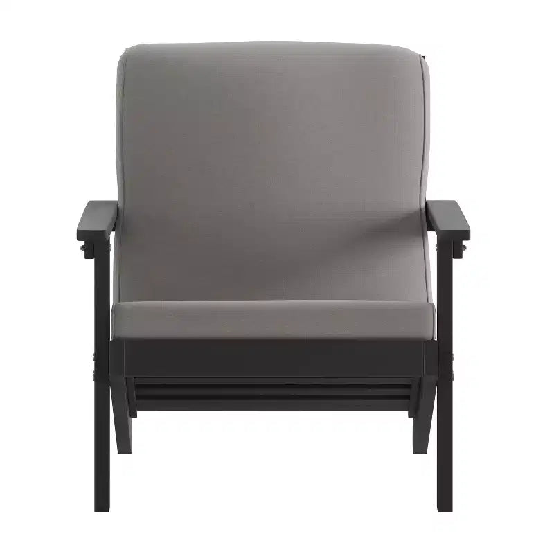Flash Furniture Charlestown All-Weather Poly Resin Wood Adirondack Style Deep Seat Patio Club Chair with Cushions