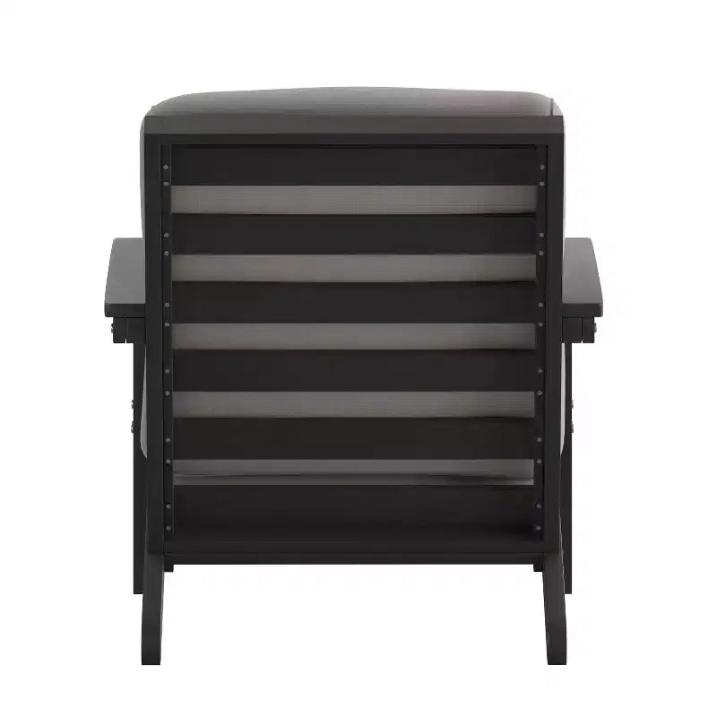 Flash Furniture Charlestown All-Weather Poly Resin Wood Adirondack Style Deep Seat Patio Club Chair with Cushions