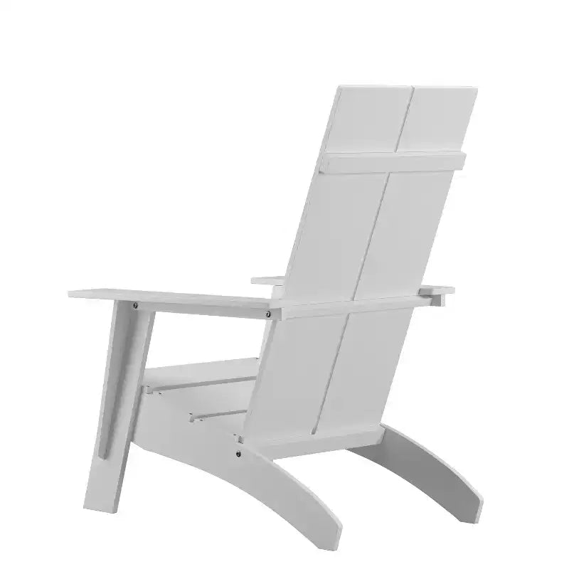 Emma and Oliver Set of 2 Modern Dual Slat Back Indoor/Outdoor Adirondack Style Chairs