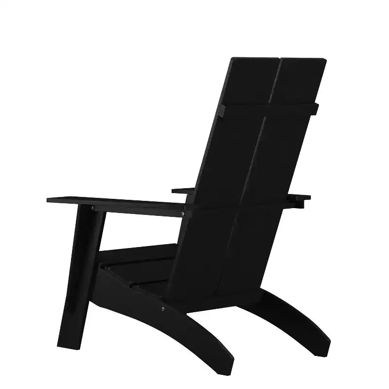 Emma and Oliver Set of 2 Modern Dual Slat Back Indoor/Outdoor Adirondack Style Chairs