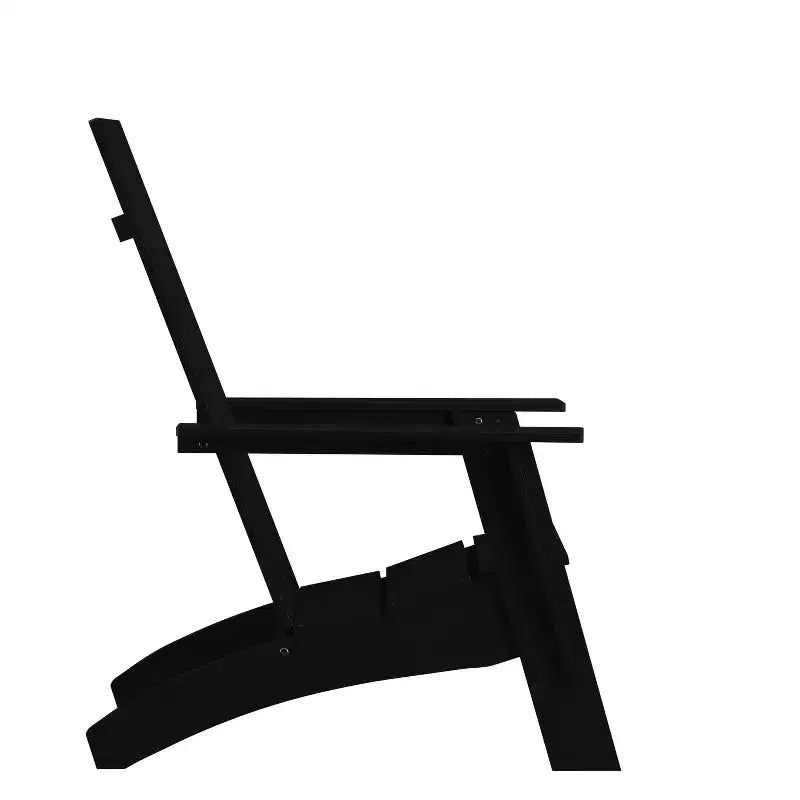 Emma and Oliver Set of 2 Modern Dual Slat Back Indoor/Outdoor Adirondack Style Chairs