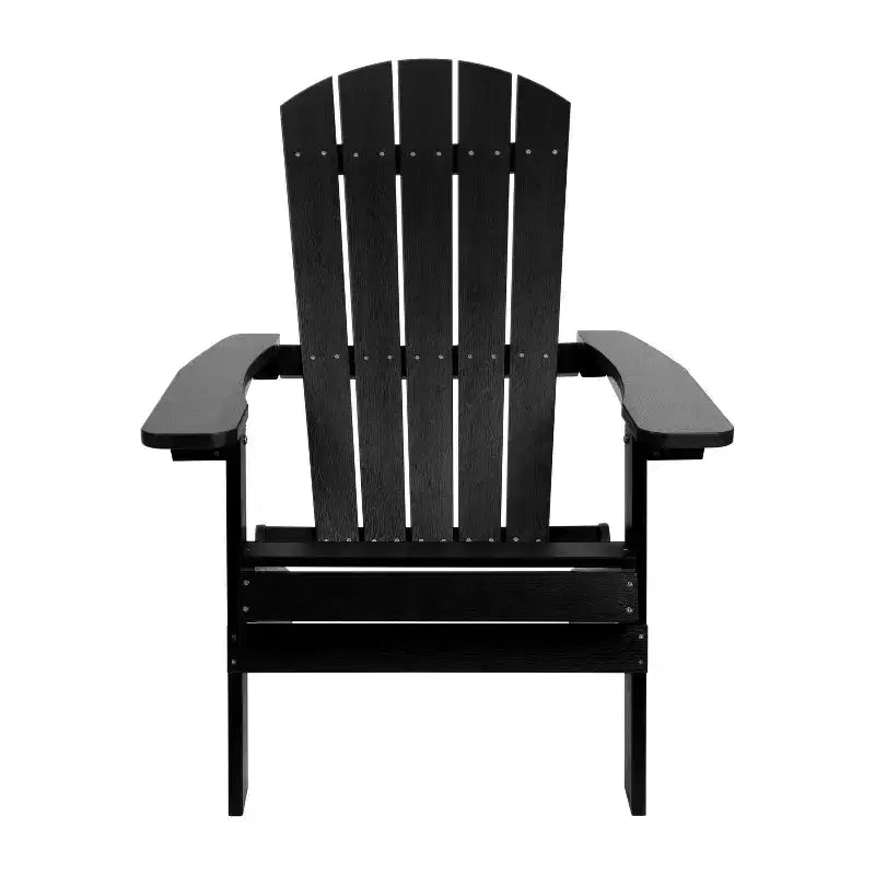 Emma and Oliver All-Weather Poly Resin Folding Adirondack Chair - Patio Chair