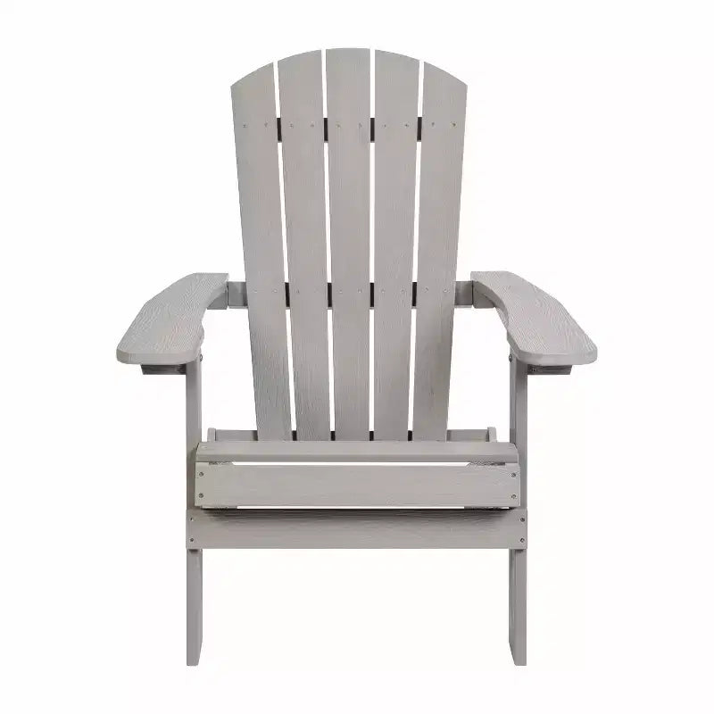 Emma and Oliver All-Weather Poly Resin Folding Adirondack Chair - Patio Chair