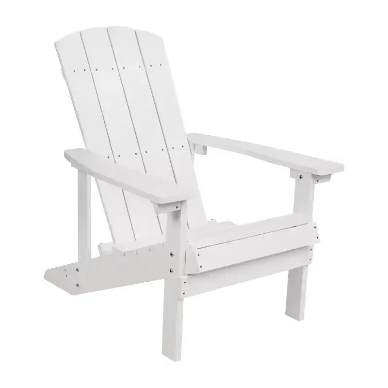 Emma and Oliver Three Piece Hammond Adirondack Style Conversation Set with Two Chairs and Matching Side Table for Indoor and Outdoor Use