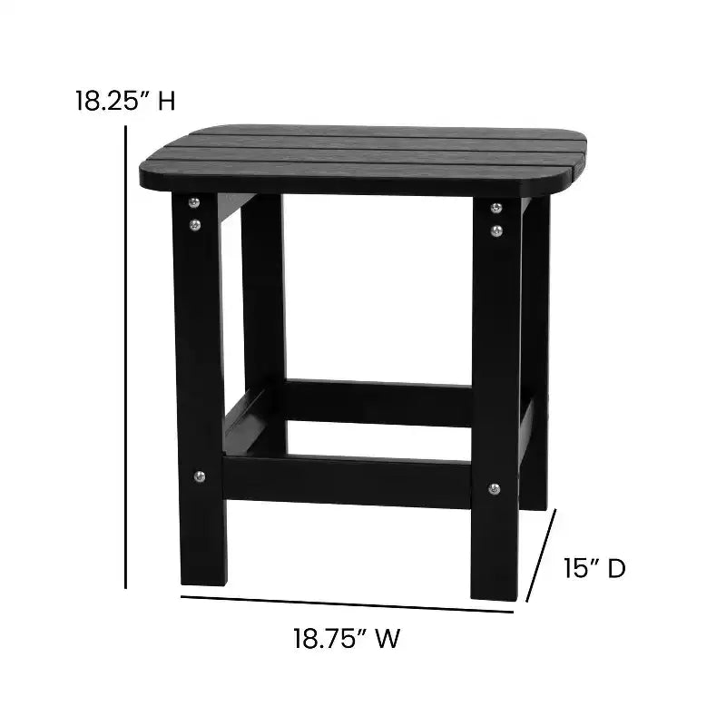 Emma and Oliver Three Piece Hammond Adirondack Style Conversation Set with Two Chairs and Matching Side Table for Indoor and Outdoor Use
