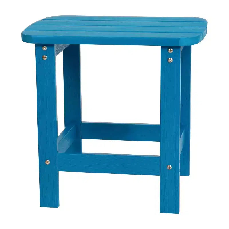 Emma and Oliver Three Piece Hammond Adirondack Style Conversation Set with Two Chairs and Matching Side Table for Indoor and Outdoor Use