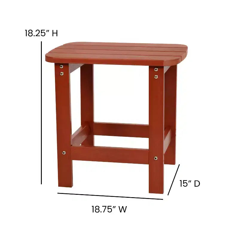 Emma and Oliver Three Piece Hammond Adirondack Style Conversation Set with Two Chairs and Matching Side Table for Indoor and Outdoor Use