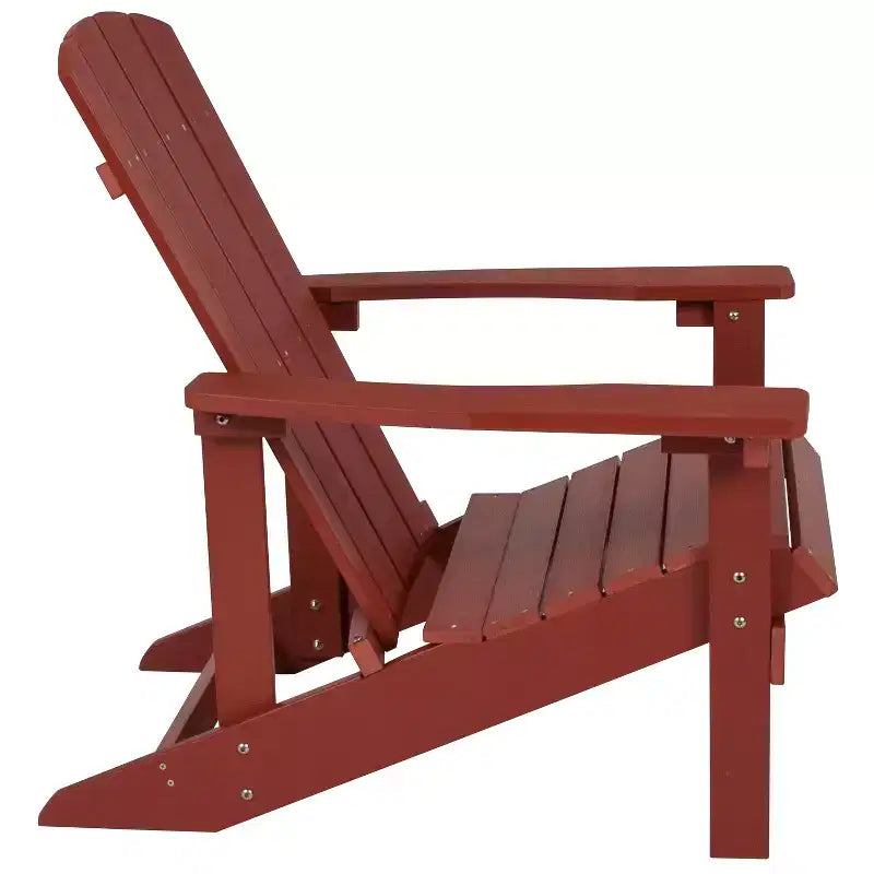 Emma and Oliver Three Piece Hammond Adirondack Style Conversation Set with Two Chairs and Matching Side Table for Indoor and Outdoor Use