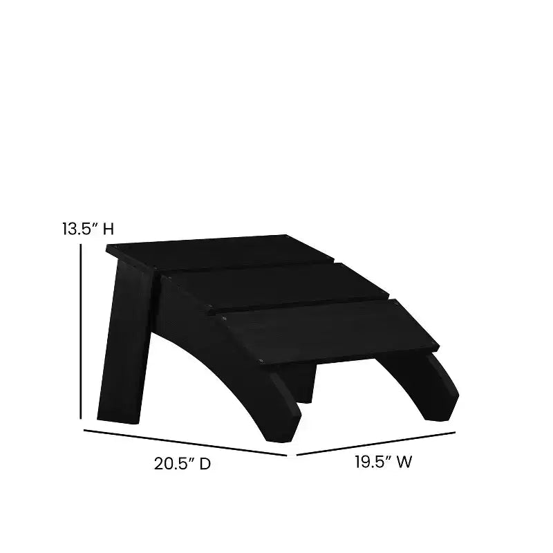 Emma and Oliver Indoor/Outdoor Poly Resin Adirondack Style Ottoman