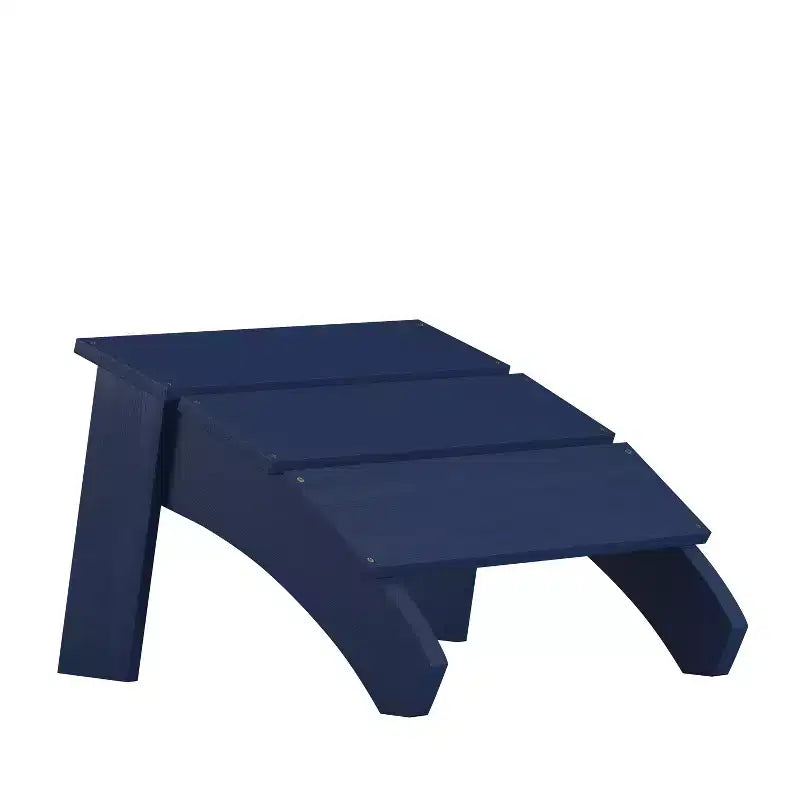 Emma and Oliver Indoor/Outdoor Poly Resin Adirondack Style Ottoman