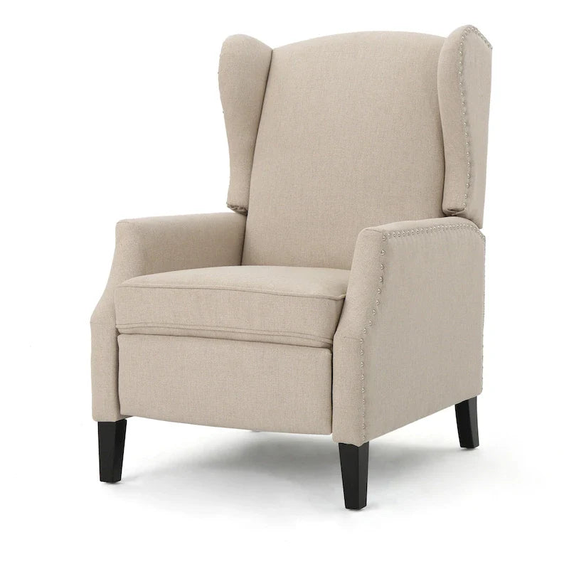 Wingback Push-Back Recliner Chair, Upholstered, Classic Style, Living Room Accent
