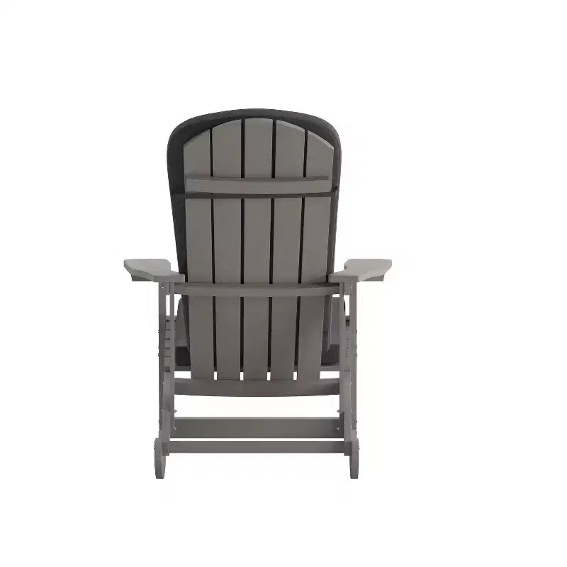 Flash Furniture Savannah Set of 2 All-Weather Poly Resin Wood Adirondack Rocking Chairs with Cushions for Deck, Porch, and Patio