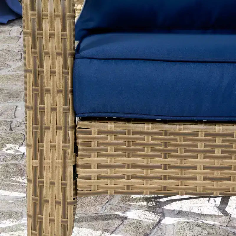 Outsunny Patio Adirondack Chair with All-Weather Rattan Wicker, Soft Cushions, Tall Curved Backrest for Deck or Garden