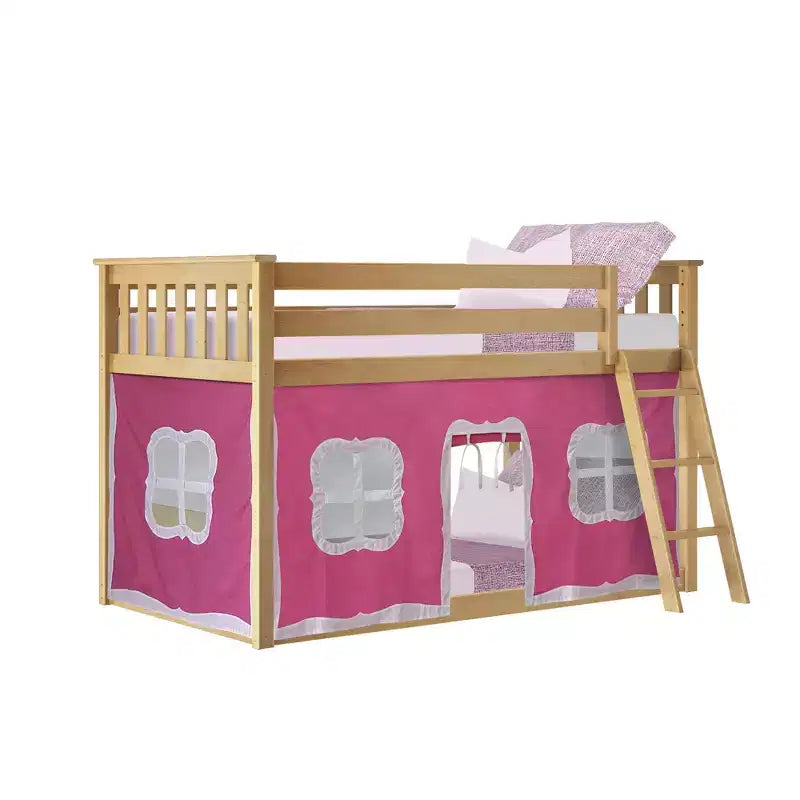Max & Lily Twin over Twin Low Bunk with Curtains