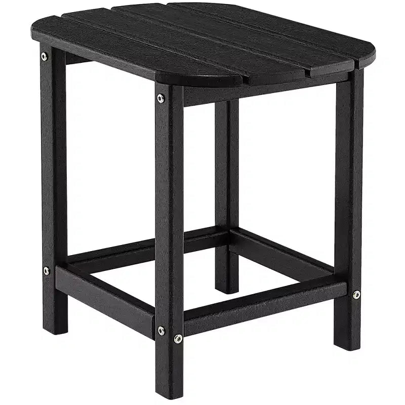 Costway 18'' Patio Adirondack Side Table Weather Resistant HDPE Garden Grey/Black/Navy