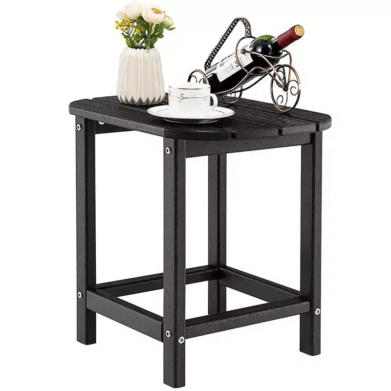 Costway 18'' Patio Adirondack Side Table Weather Resistant HDPE Garden Grey/Black/Navy