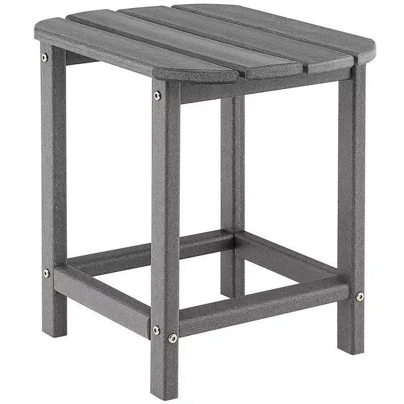Costway 18'' Patio Adirondack Side Table Weather Resistant HDPE Garden Grey/Black/Navy