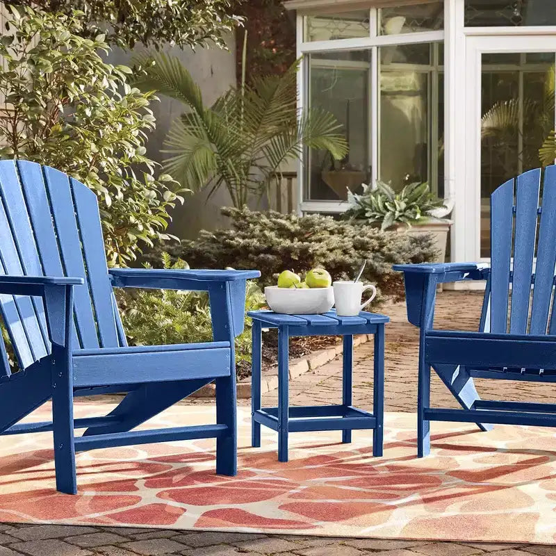 Costway 18'' Patio Adirondack Side Table Weather Resistant HDPE Garden Grey/Black/Navy