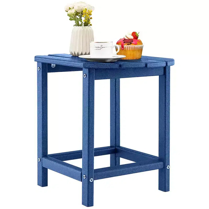 Costway 18'' Patio Adirondack Side Table Weather Resistant HDPE Garden Grey/Black/Navy