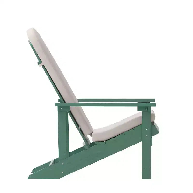 Merrick Lane Set of 2 Weather Resistant Adirondack Patio Chairs With Vertical Lattice Backs and Comfort Foam Cushions