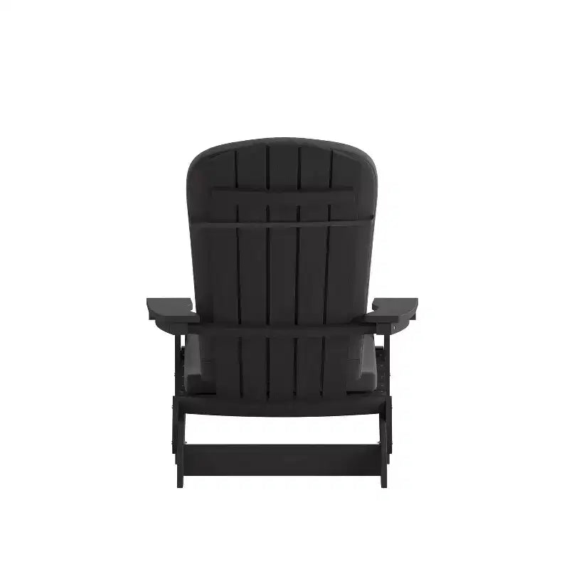 Emma and Oliver Set of Two All-Weather Poly Resin Folding Adirondack Chairs for Indoor/Outdoor Use