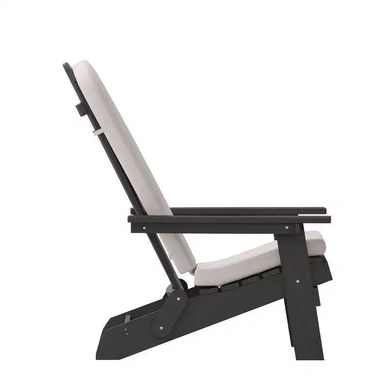 Emma and Oliver Set of Two All-Weather Poly Resin Folding Adirondack Chairs for Indoor/Outdoor Use