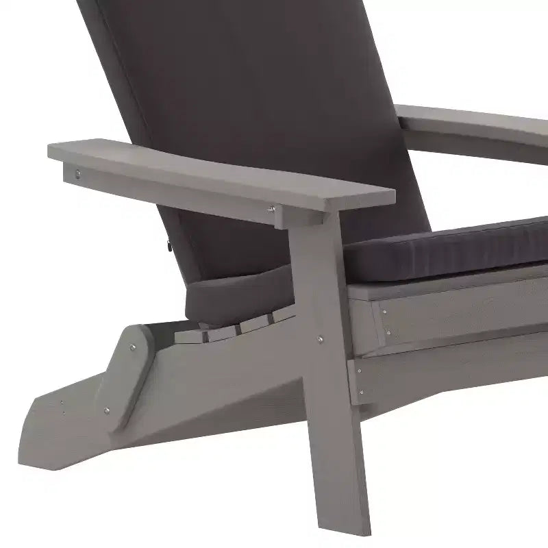 Emma and Oliver Set of Two All-Weather Poly Resin Folding Adirondack Chairs for Indoor/Outdoor Use