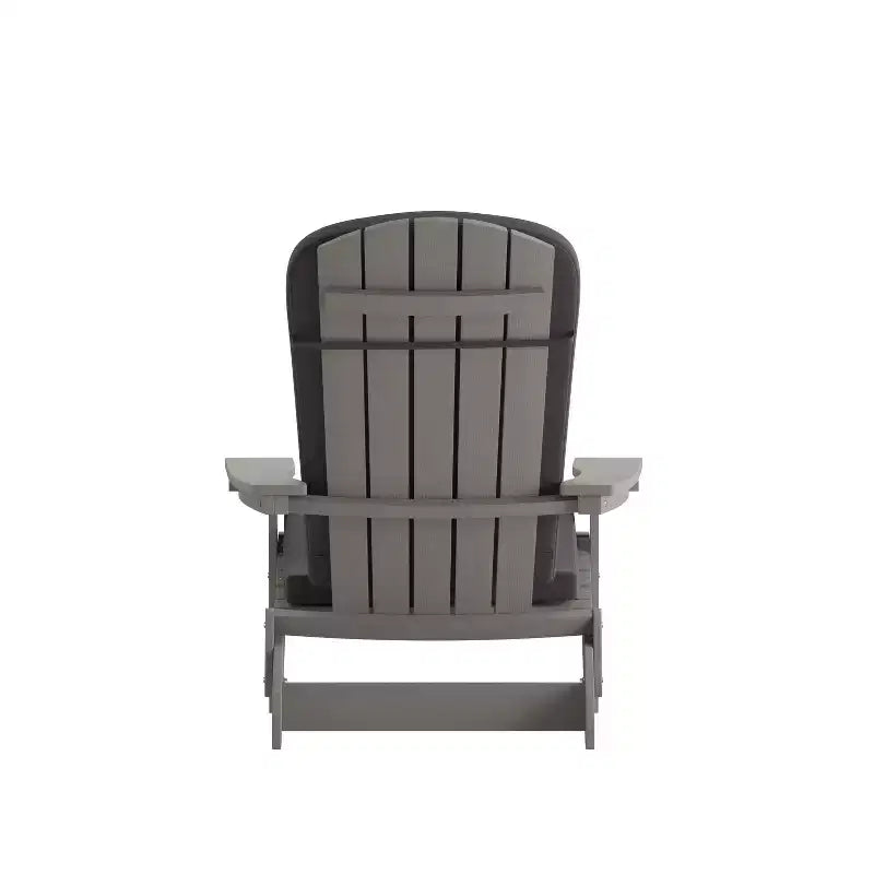 Emma and Oliver Set of Two All-Weather Poly Resin Folding Adirondack Chairs for Indoor/Outdoor Use