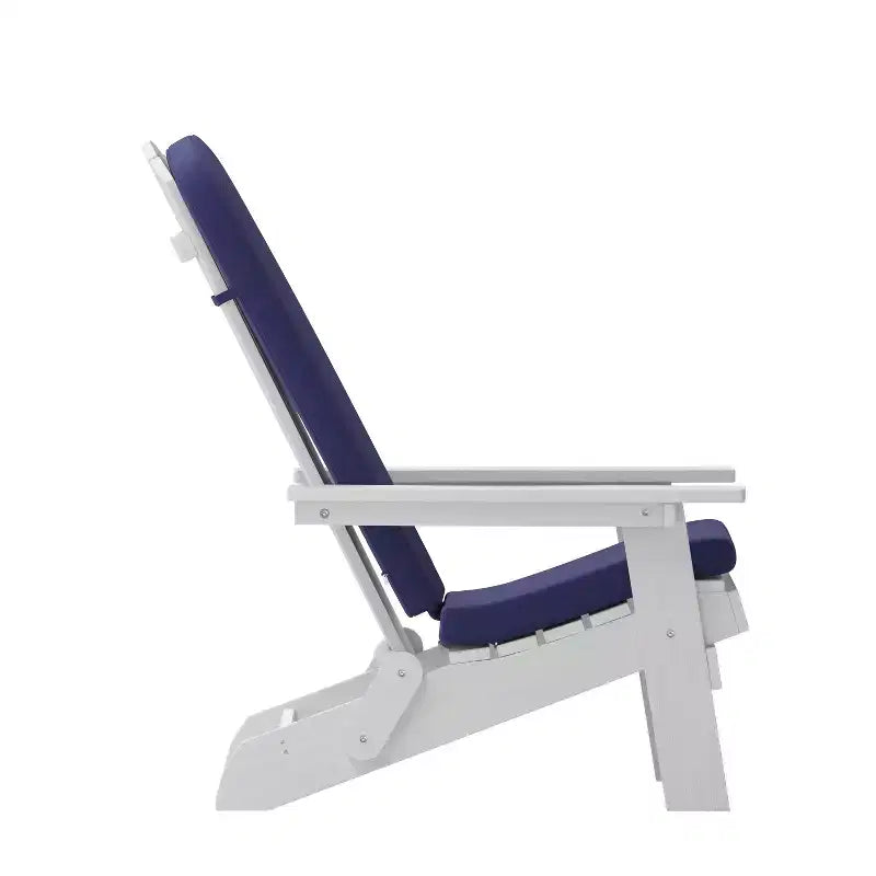 Emma and Oliver Set of Two All-Weather Poly Resin Folding Adirondack Chairs for Indoor/Outdoor Use