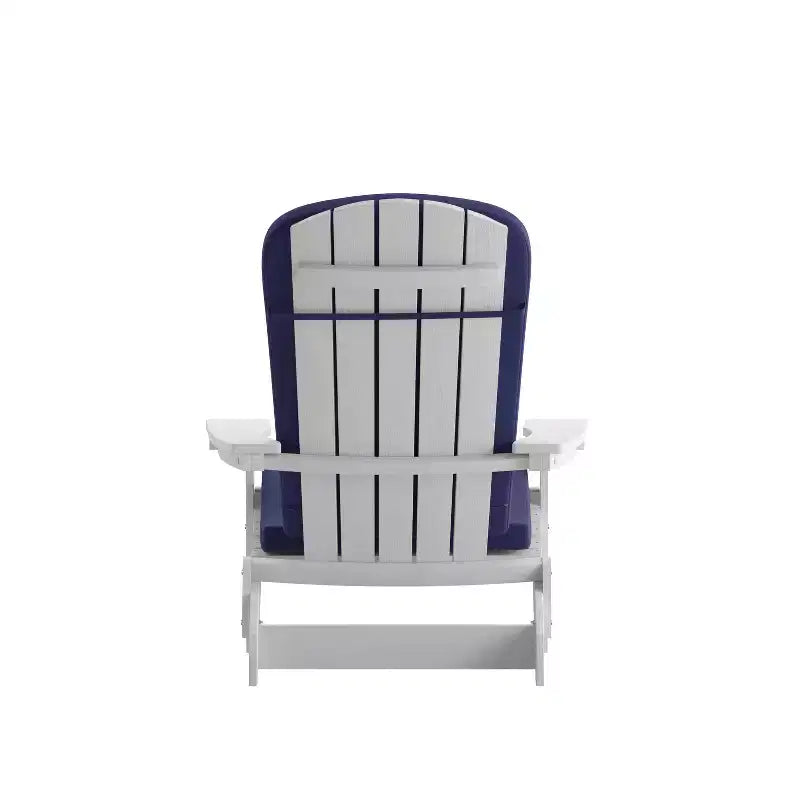 Emma and Oliver Set of Two All-Weather Poly Resin Folding Adirondack Chairs for Indoor/Outdoor Use