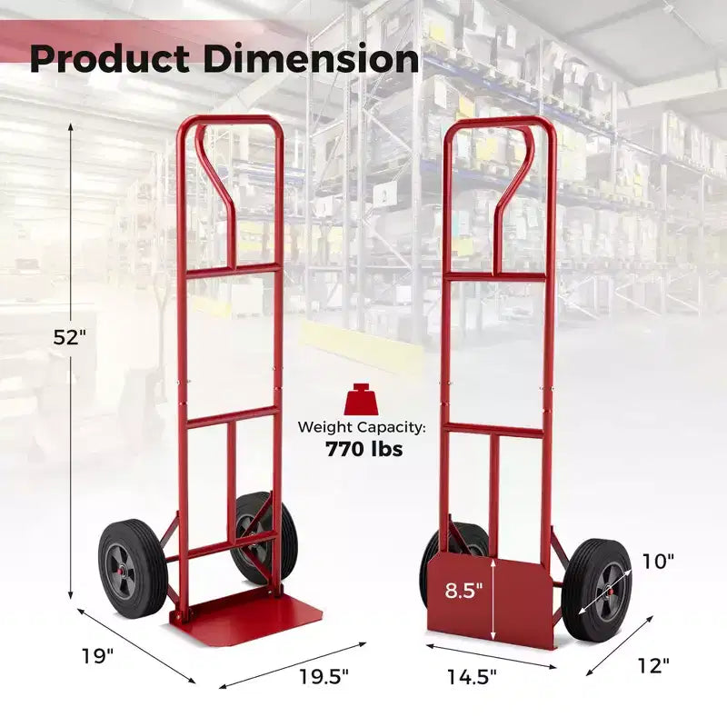 Carrello a mano per impieghi gravosi 300 kg con piastra di carico pieghevole