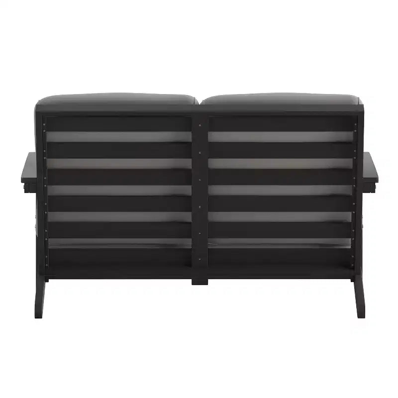 Merrick Lane All-Weather Poly Resin Wood Adirondack Style Deep Seat Patio Loveseat with Cushions
