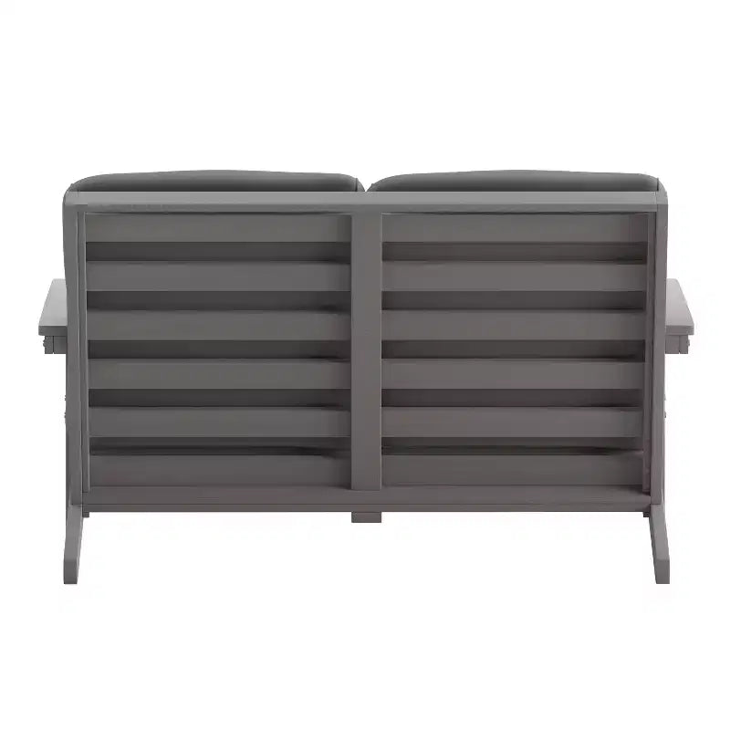 Merrick Lane All-Weather Poly Resin Wood Adirondack Style Deep Seat Patio Loveseat with Cushions