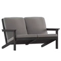 Emma and Oliver All-Weather Polyresin Adirondack Loveseat with Deep Seat and Comfortable Back & Seat Cushions