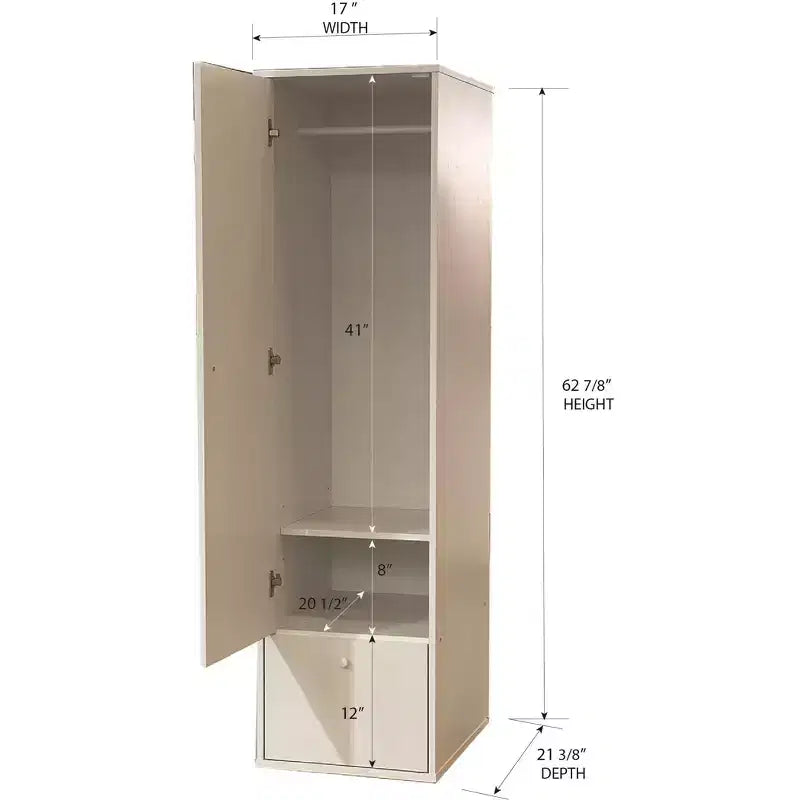 Kings Brand Furniture Corry Wardrobe Storage Closet, White