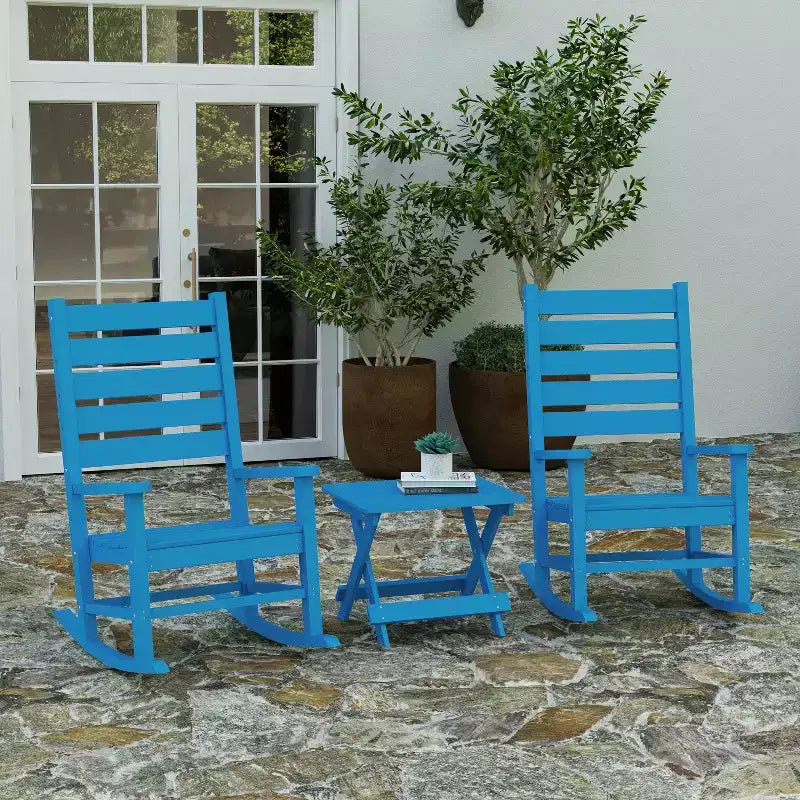 Merrick Lane Outdoor Folding Side Table, Portable All-Weather HDPE Adirondack Side Table