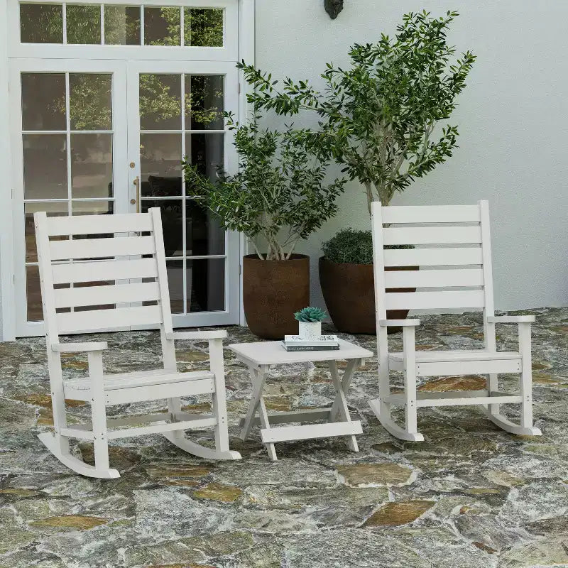 Merrick Lane Outdoor Folding Side Table, Portable All-Weather HDPE Adirondack Side Table