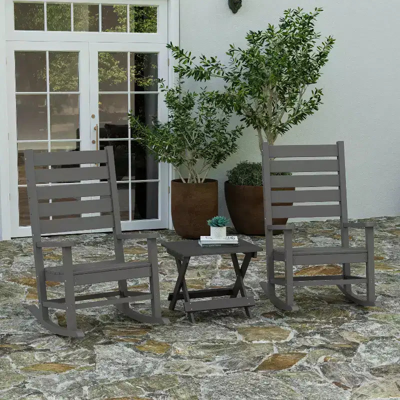 Merrick Lane Outdoor Folding Side Table, Portable All-Weather HDPE Adirondack Side Table