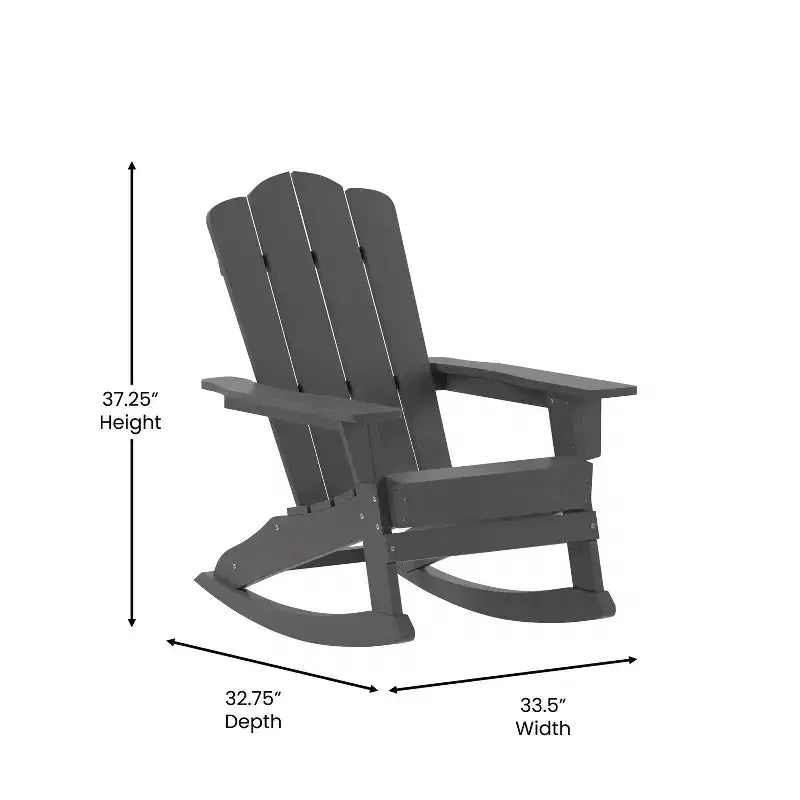Emma and Oliver Set of 2 Adirondack Rocking Chairs with Cup Holders, Weather Resistant HDPE Adirondack Rocking Chairs