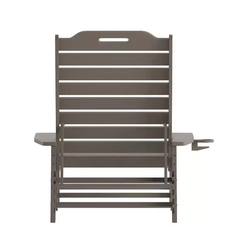 Merrick Lane Gaylord Set of 2 Adjustable Adirondack Loungers with Cup Holders- All-Weather Indoor/Outdoor HDPE Lounge Chairs