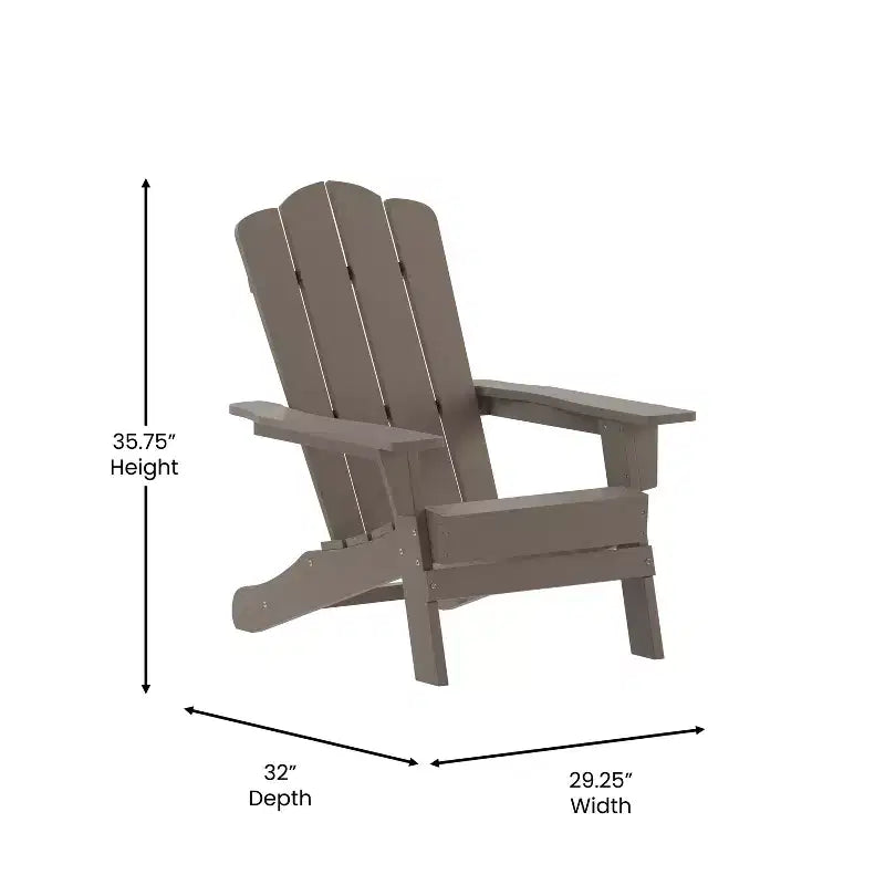 Emma and Oliver Set of 2 Adirondack Chairs with Cup Holders, Weather Resistant HDPE Adirondack Chairs