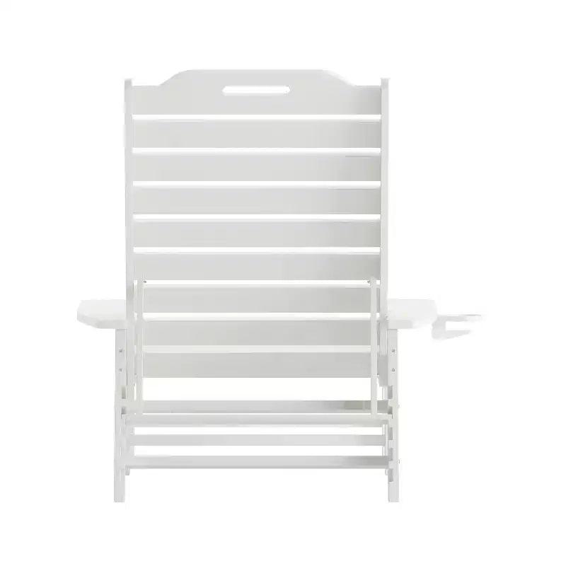 Flash Furniture Monterey Adjustable Adirondack Lounger with Cup Holder- All-Weather Indoor/Outdoor HDPE Lounge Chair